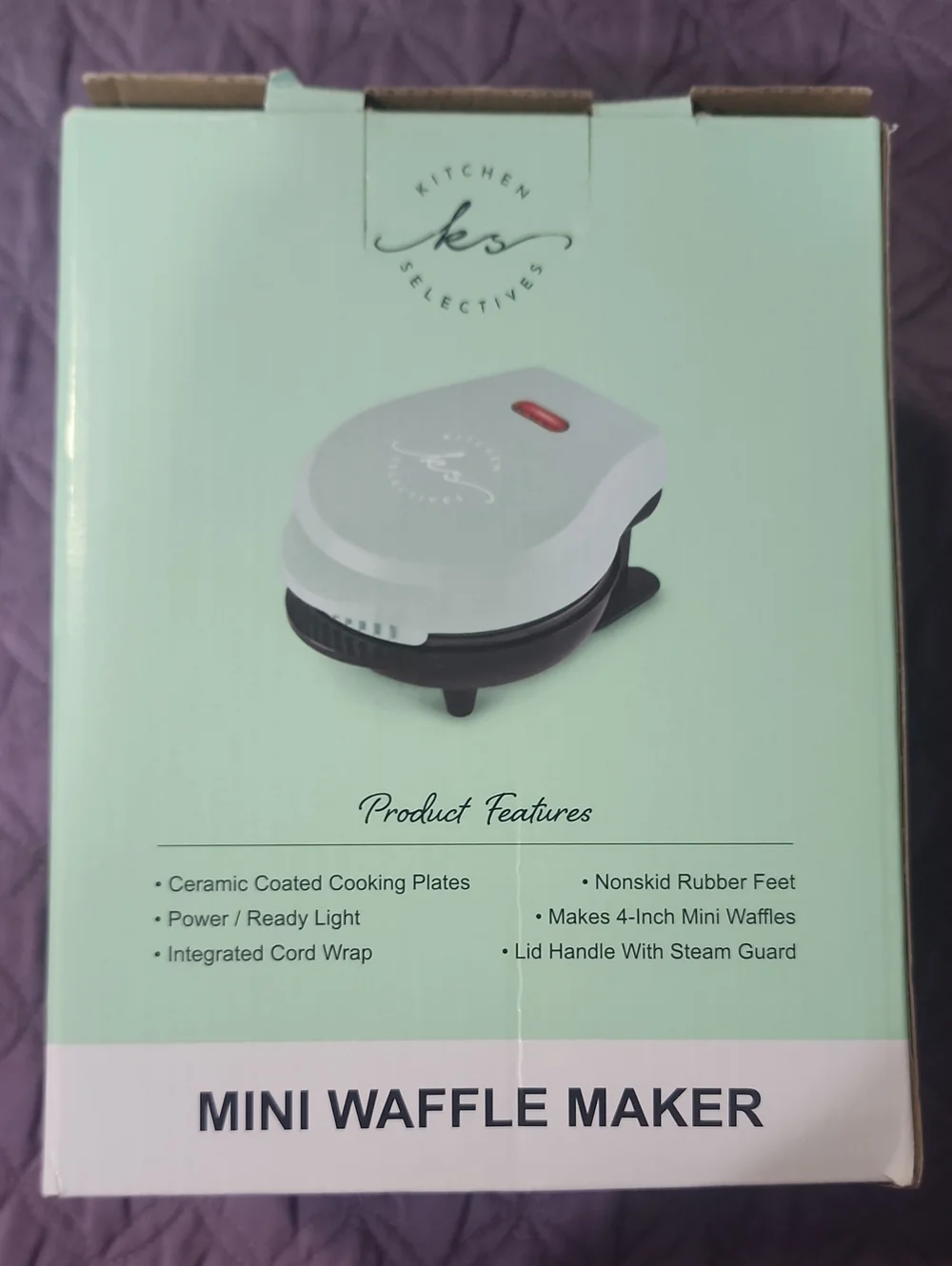 Kitchen Essentials Light Green Mini Waffle Maker